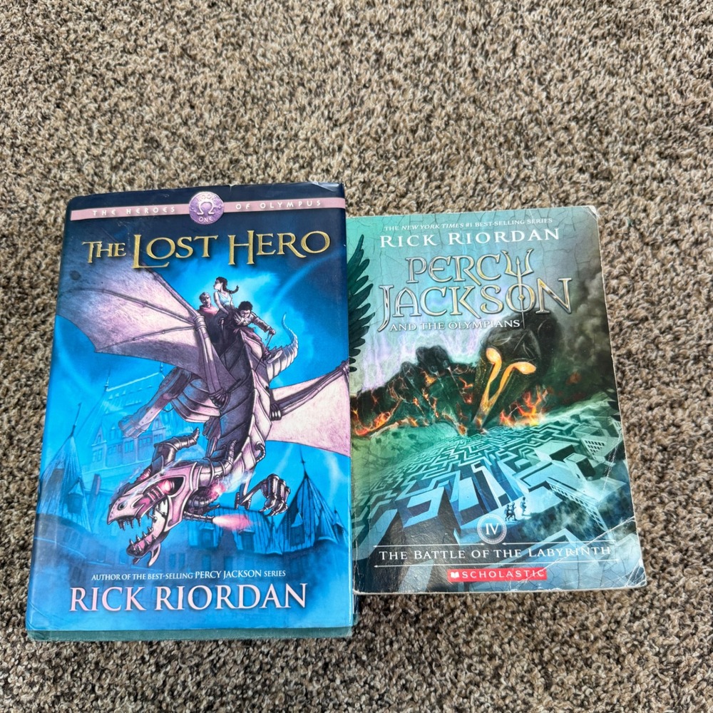 Rick Riordan Book Lot The Lost Hero Hardcover & Battle of the Labyrinth PB